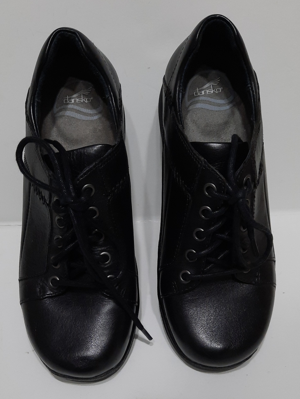 Dansko Black Kip Leather Lace-Up Casual Shoes